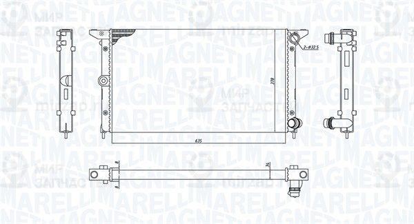 Радиатор, охлаждение двигателя MAGNETI MARELLI 350213194900