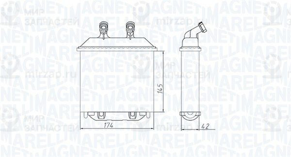 Теплообменник, отопление салона MAGNETI MARELLI 350218415000