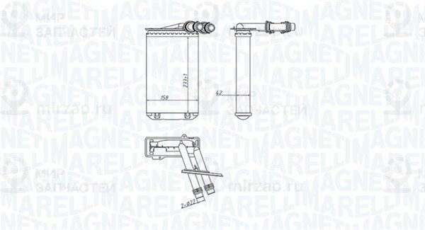 Теплообменник, отопление салона MAGNETI MARELLI 350218445000