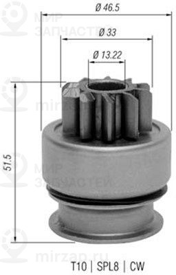 Ведущая шестерня, стартер MAGNETI MARELLI 940113020348