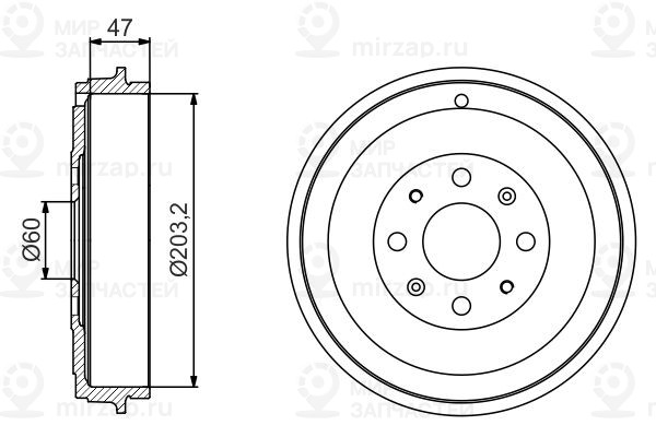 Тормозной барабан BOSCH 0986477207