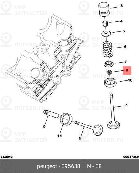 Запчасть PSA 095638