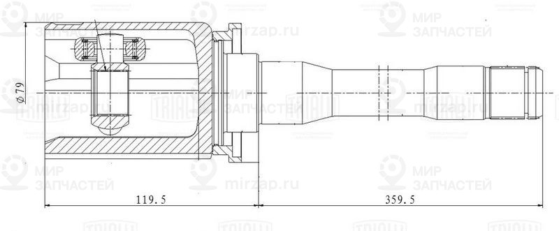 Шарнирный комплект, приводной вал TRIALLI GO2620
