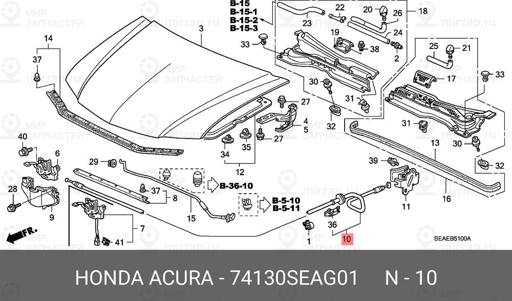 Запчасть HONDA 74130SEAG01