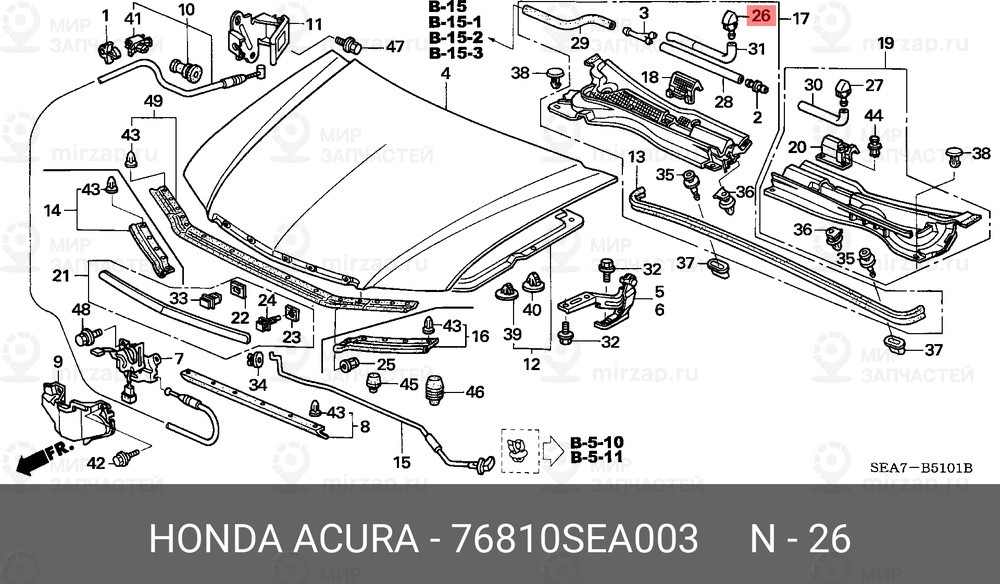 Запчасть HONDA 76810SEA003