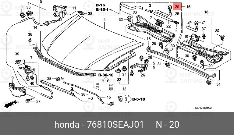 Запчасть HONDA 76810SEAJ01