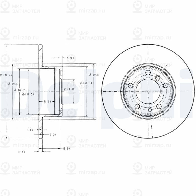 Тормозной диск DELPHI BG2430