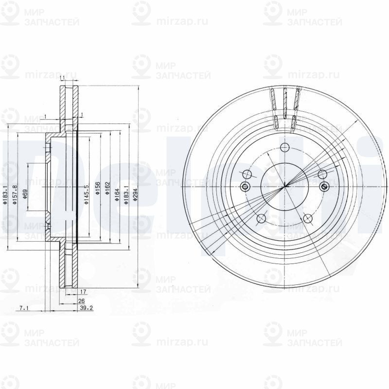 Тормозной диск DELPHI BG3860