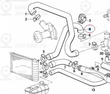водяной шланг D=46MM
 BMW 11531722218