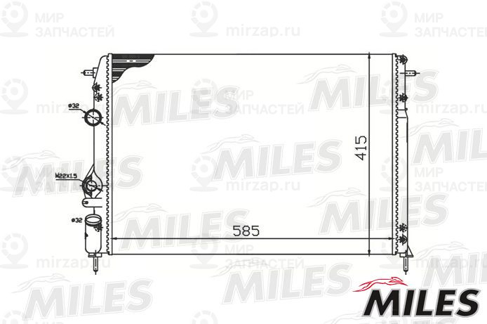 Радиатор, охлаждение двигателя MILES ACRM110