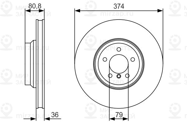 Тормозной диск BOSCH 0986479R35