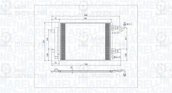 Конденсатор, кондиционер MAGNETI MARELLI 350203792000