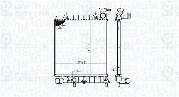 Радиатор, охлаждение двигателя MAGNETI MARELLI 350213174800