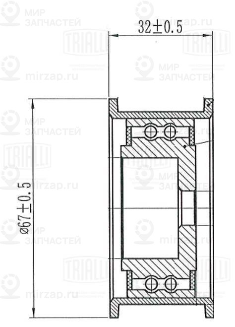 Паразитный / Ведущий ролик, зубчатый ремень TRIALLI CM5524