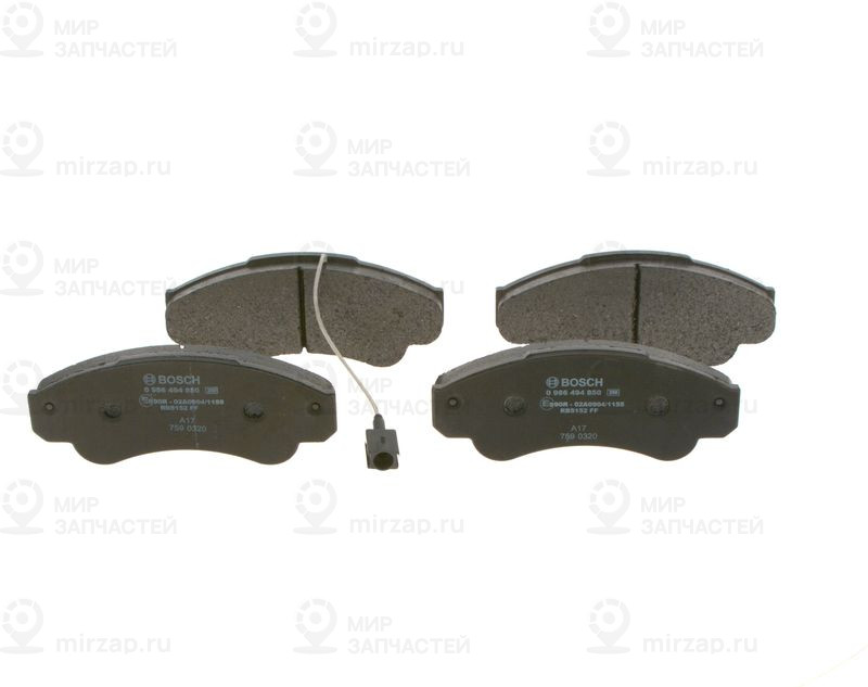 Комплект тормозных колодок, дисковый тормоз BOSCH 0986494850