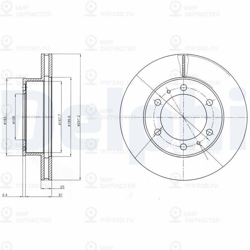 Тормозной диск DELPHI BG4211C