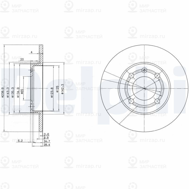 Тормозной диск DELPHI BG2911