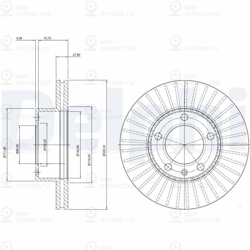 Тормозной диск DELPHI BG9692