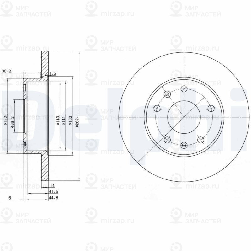 Тормозной диск DELPHI BG3426