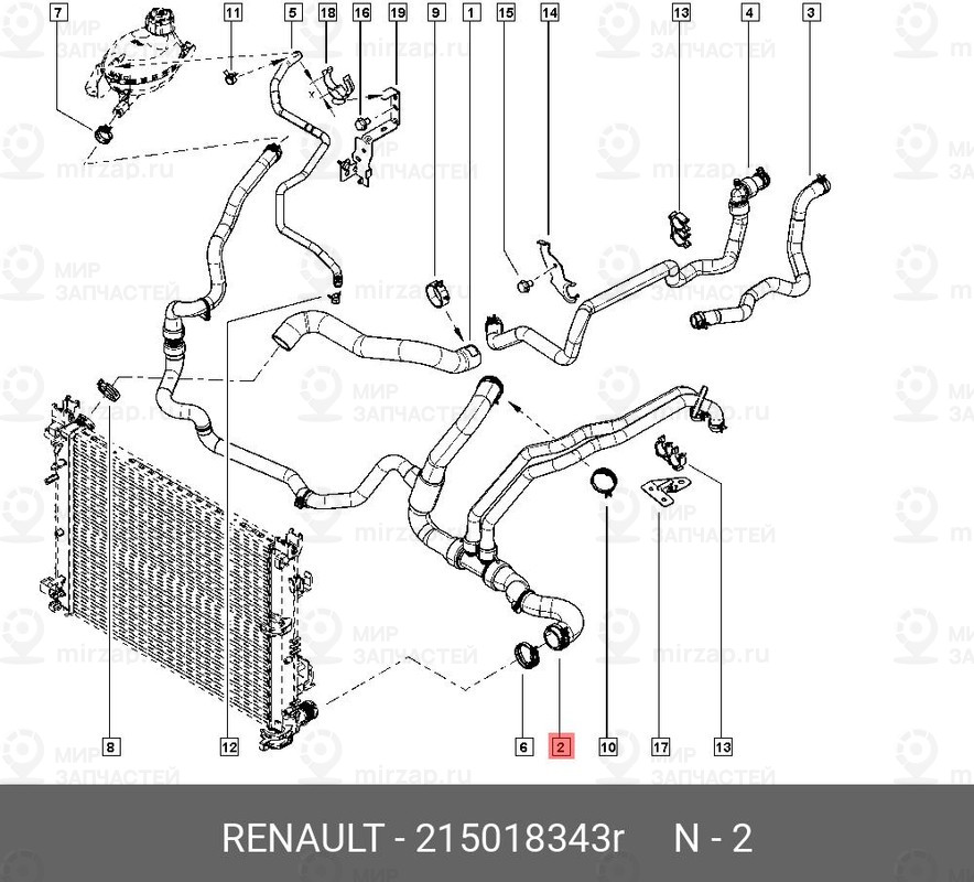 Запчасть NISSAN 215018343R