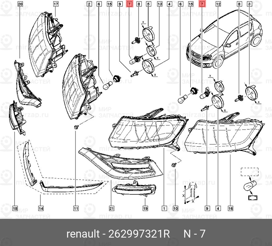 Запчасть NISSAN 262997321R