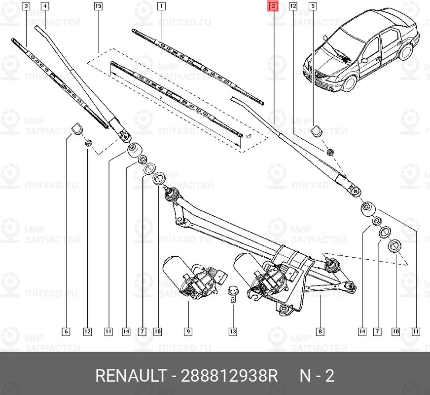 Запчасть NISSAN 288812938R