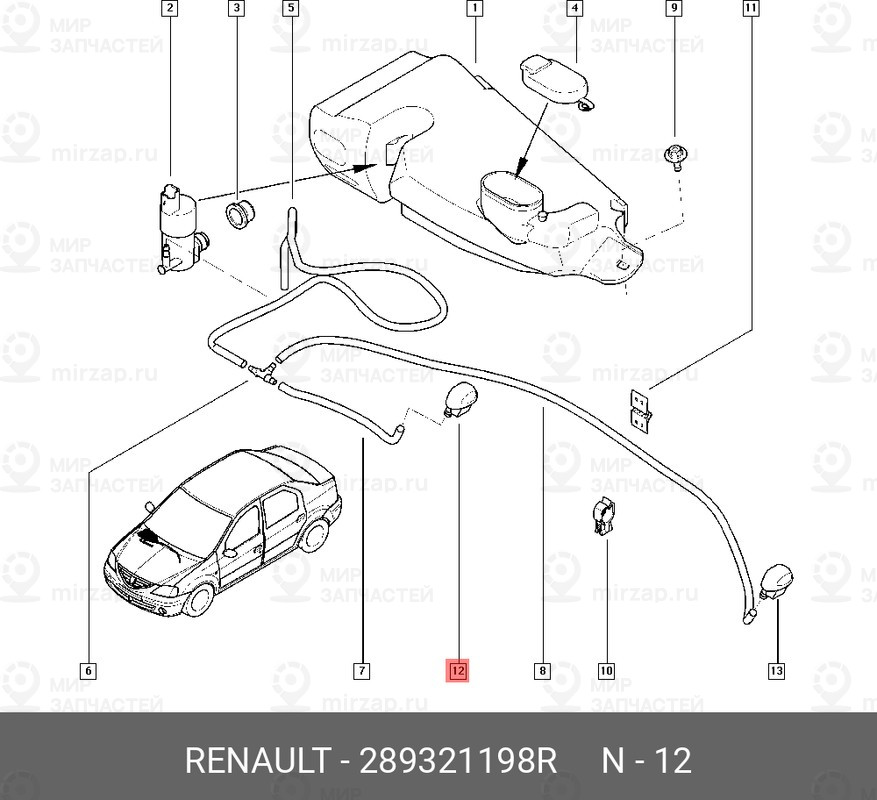 Запчасть NISSAN 289321198R