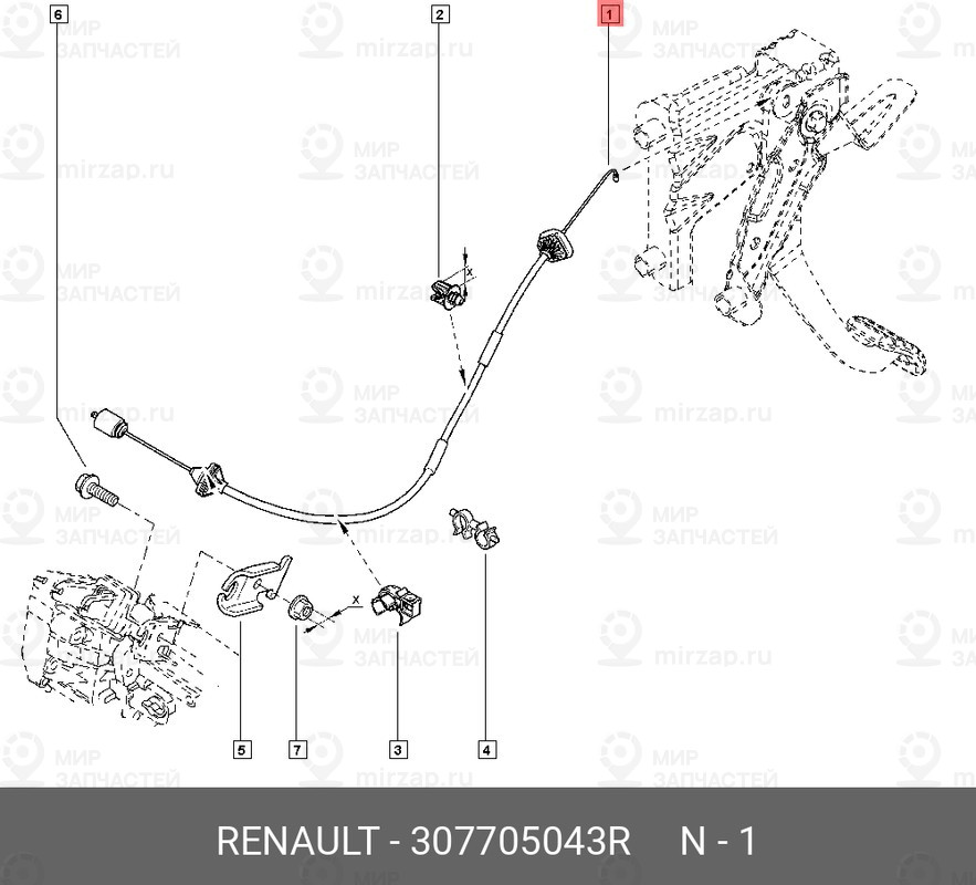 Запчасть NISSAN 307705043R