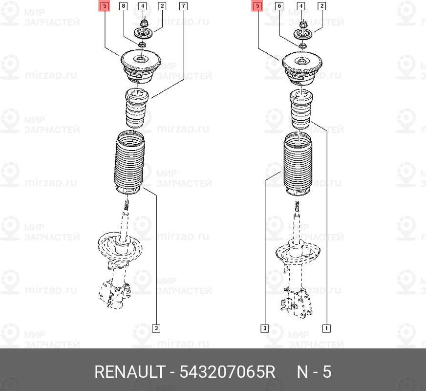 Запчасть NISSAN 543207065R