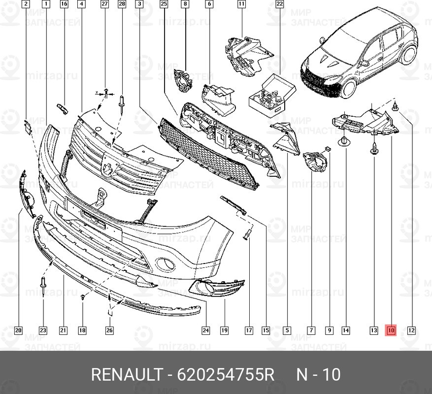 Запчасть NISSAN 620254755R