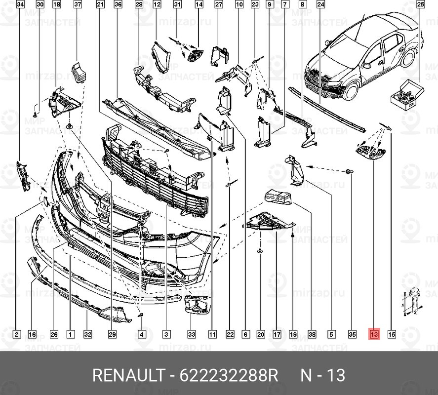 Запчасть NISSAN 622232288R