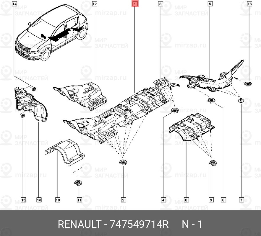 Запчасть NISSAN 747549714R