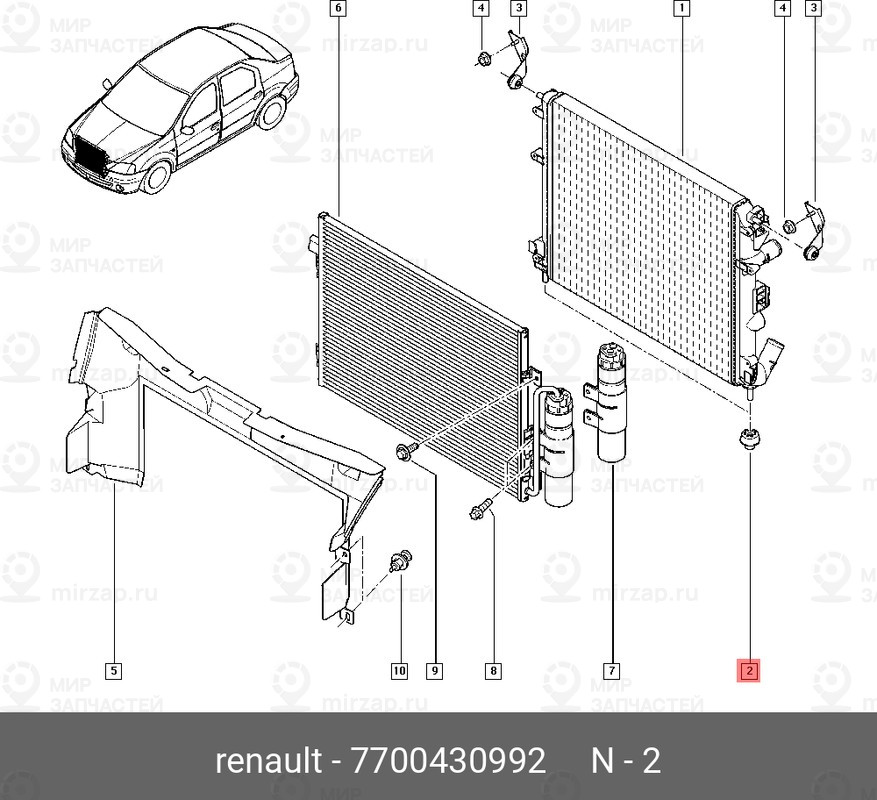 Запчасть NISSAN 7700430992