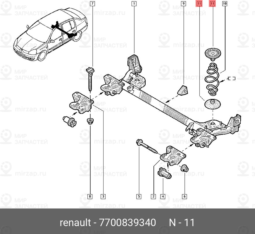 Запчасть NISSAN 7700839340