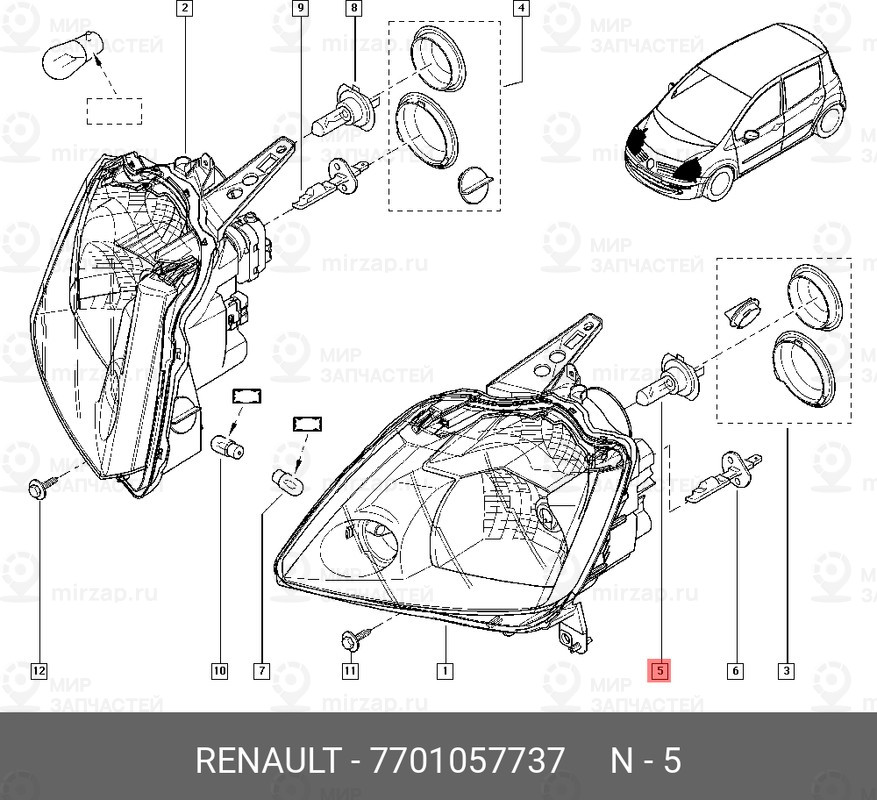 Запчасть NISSAN 7701057737