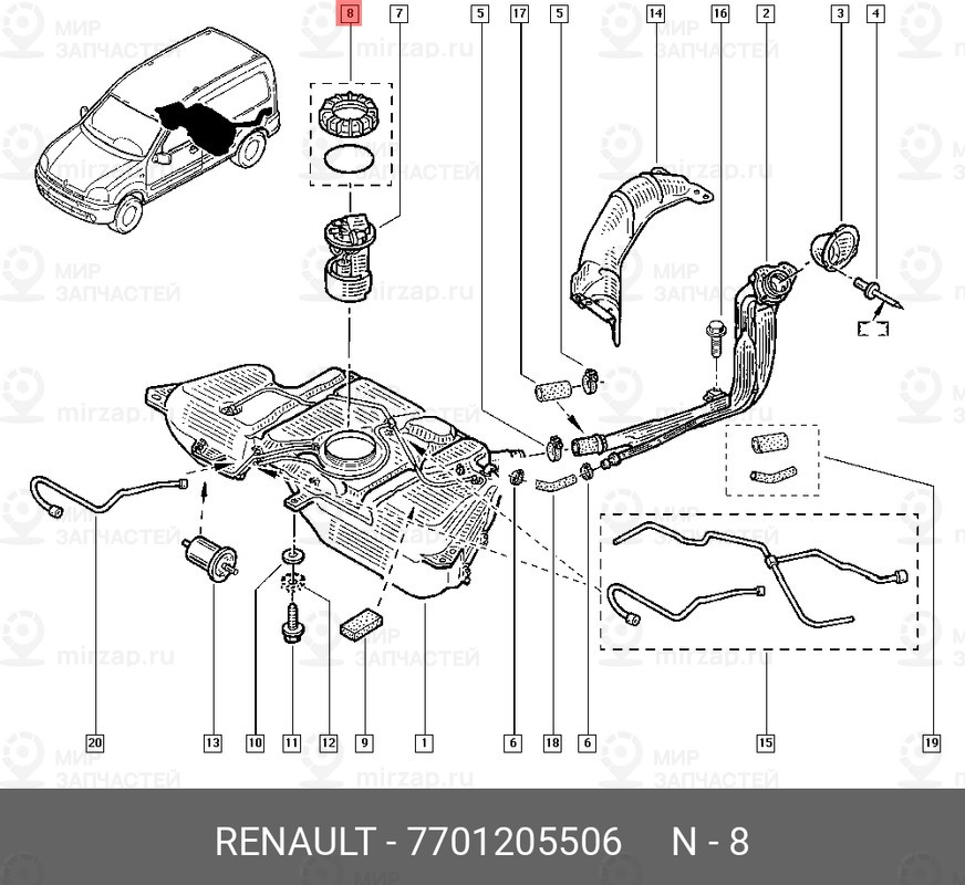Запчасть NISSAN 7701205506