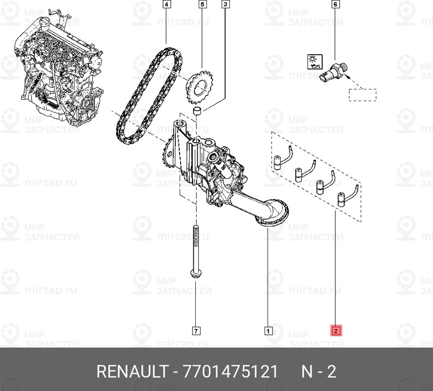Запчасть NISSAN 7701475121