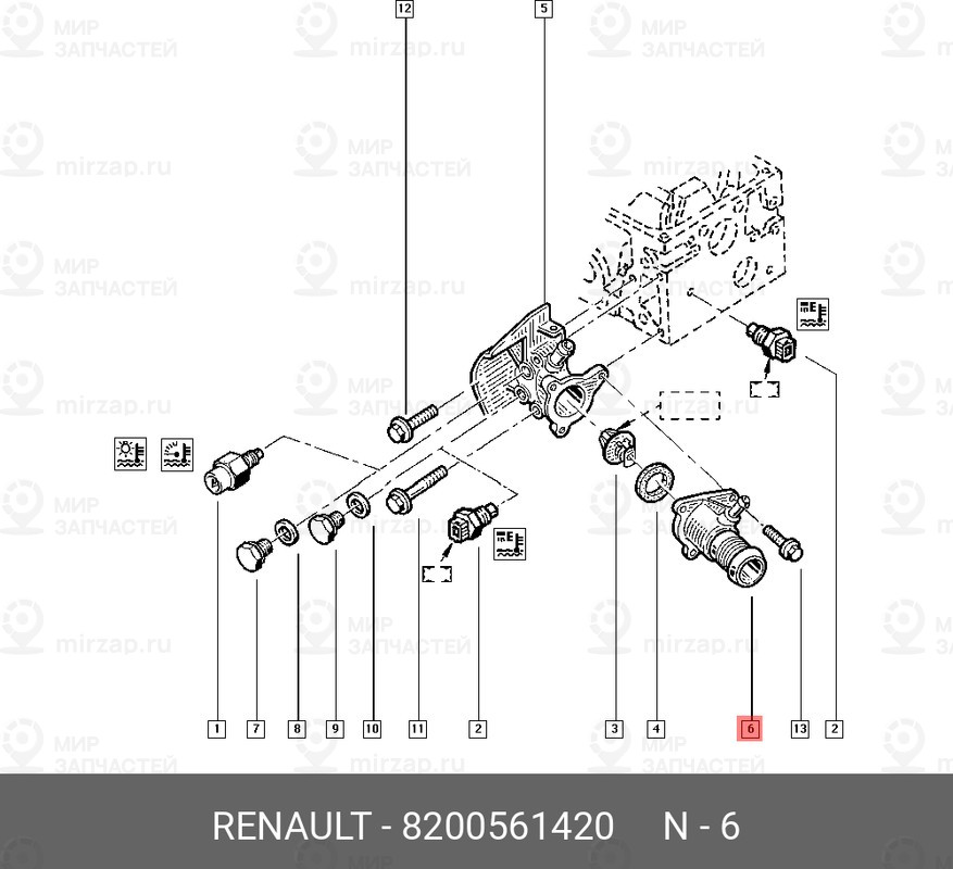 Запчасть NISSAN 8200561420