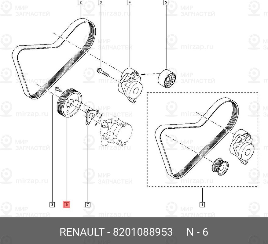 Запчасть NISSAN 8201088953