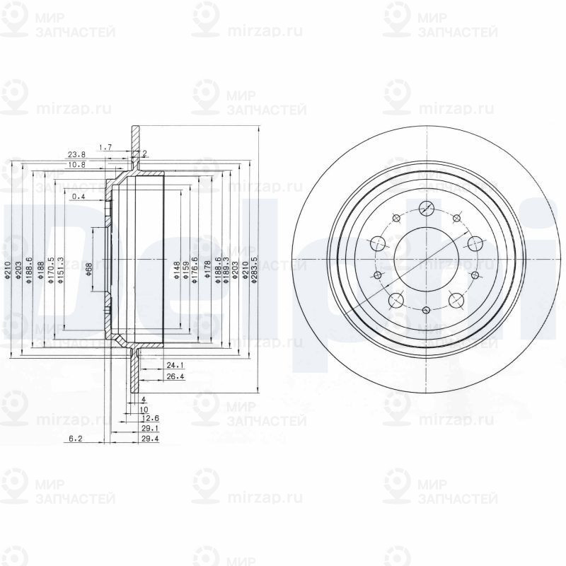 Тормозной диск DELPHI BG3419