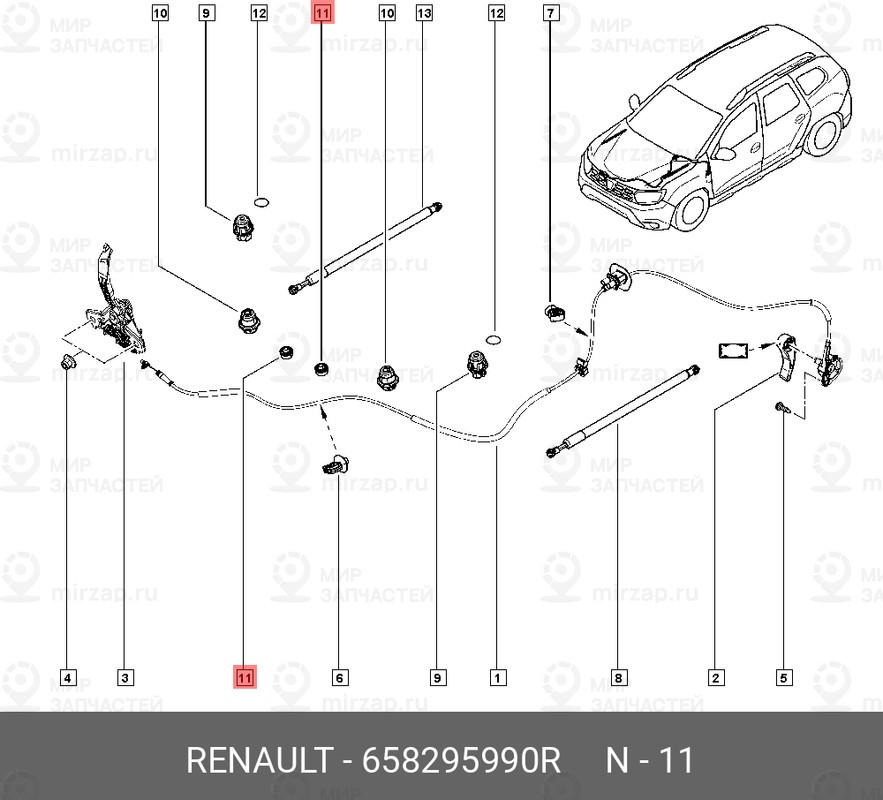 Запчасть NISSAN 658295990R