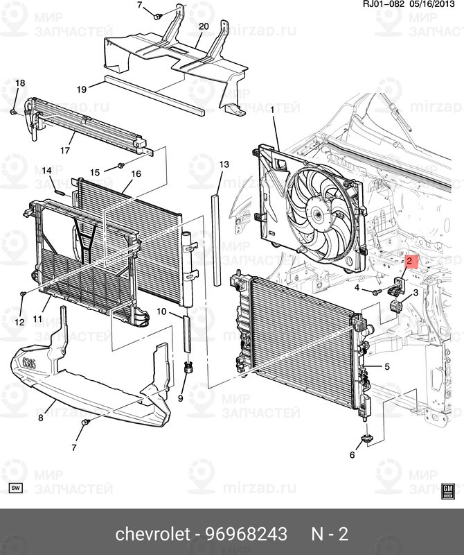 Запчасть GM 96968243