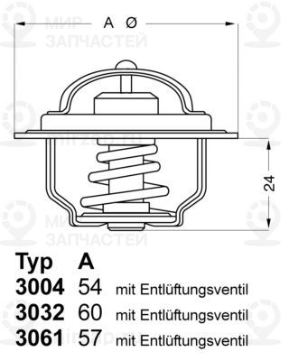 Термостат, охлаждающая жидкость BorgWarner 300482D1