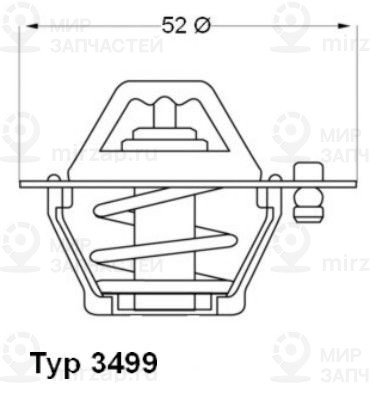Термостат, охлаждающая жидкость BorgWarner 349982D