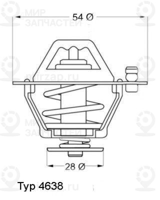Термостат, охлаждающая жидкость BorgWarner 463876D