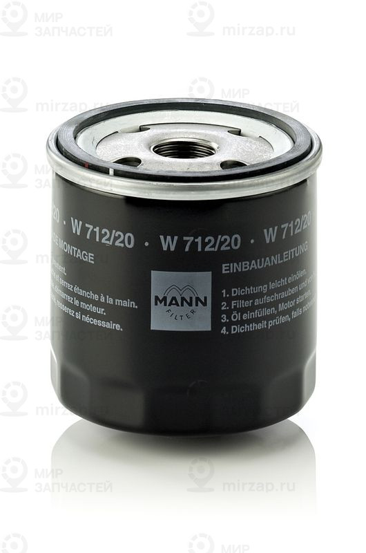 Масляный фильтр, турбокомпрессор MANN-FILTER W 712/20