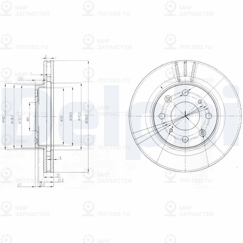 Тормозной диск DELPHI BG3794
