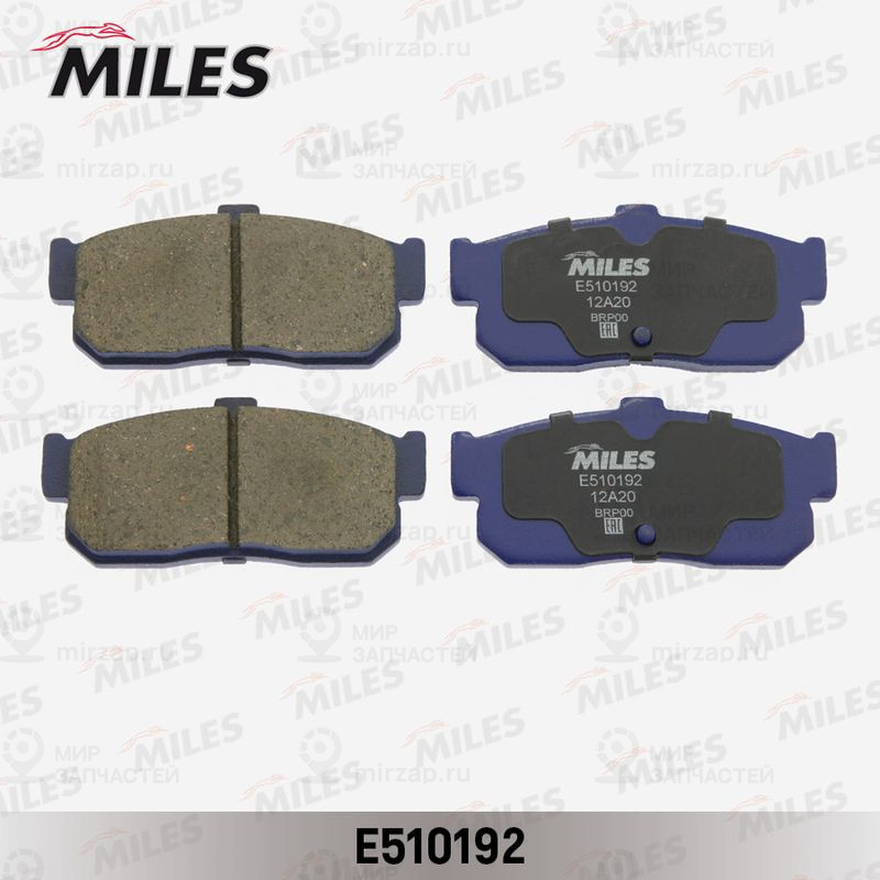 Комплект тормозных колодок, дисковый тормоз MILES E510192