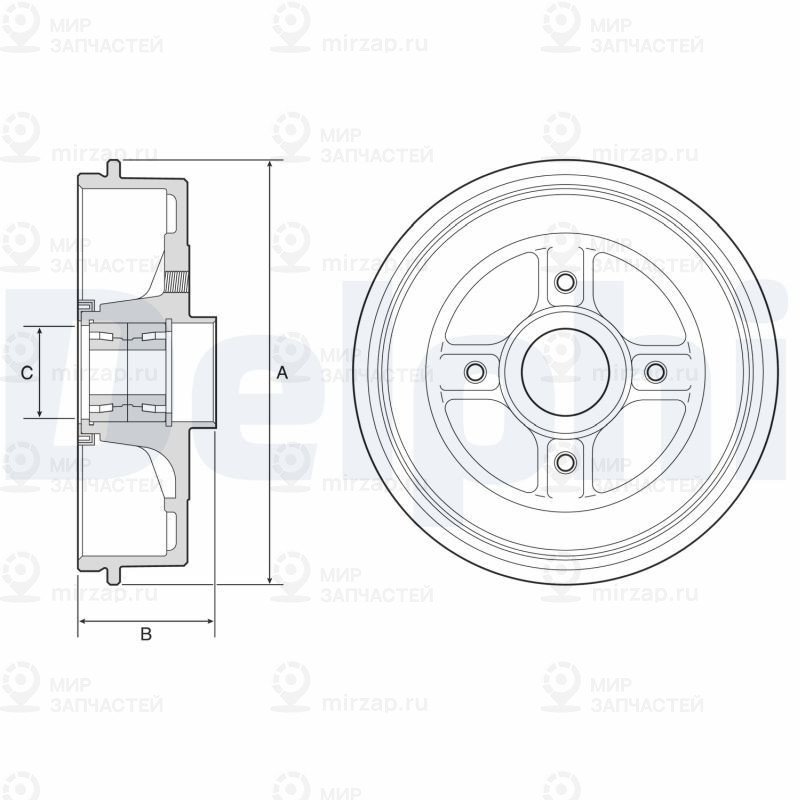 Тормозной барабан DELPHI BFR595