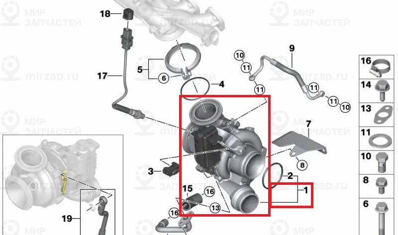 Оборотный Турбонагнетатель
 BMW 11652414331